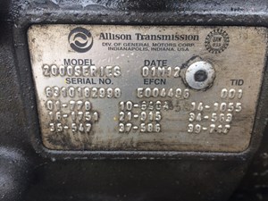 2001 Allison 2000 SERIES (Stock # 6920)